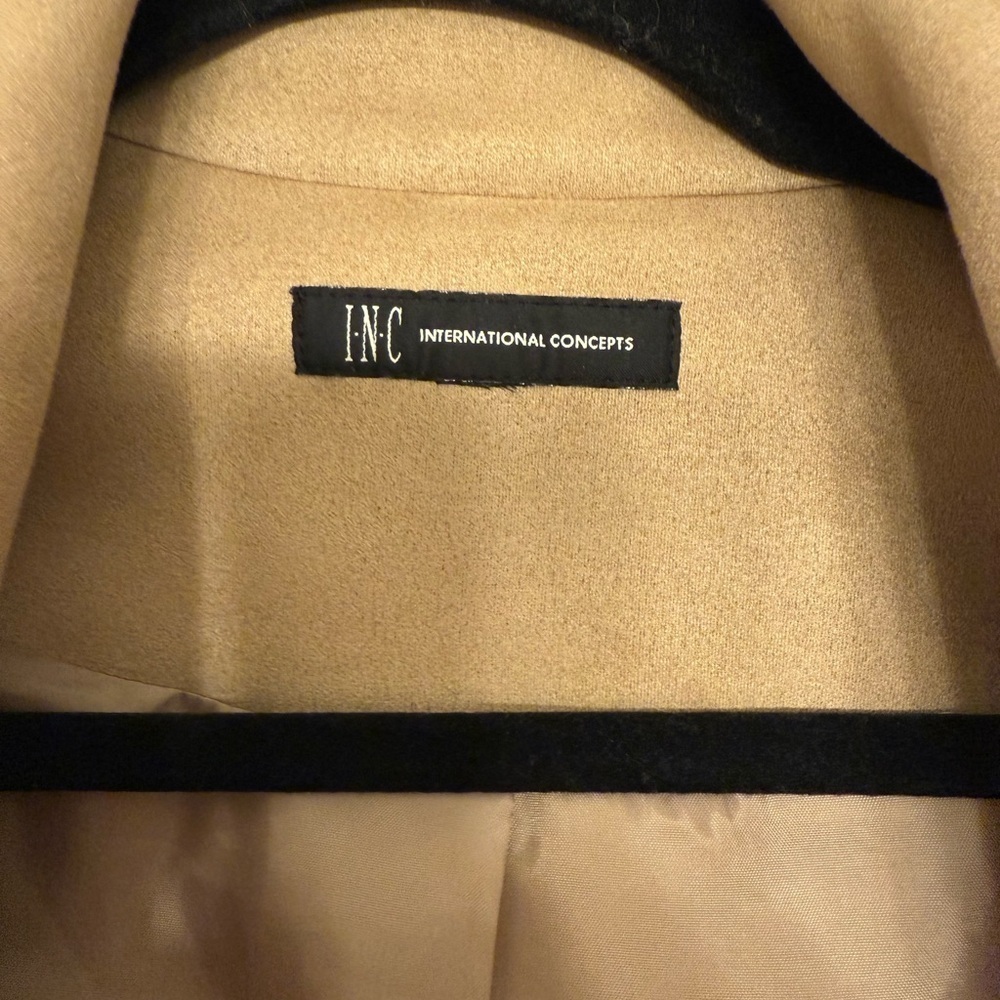 INC  Women's Faux Suede Moleskin Motorcycle Jacket Top Size M - Picture 3 of 5